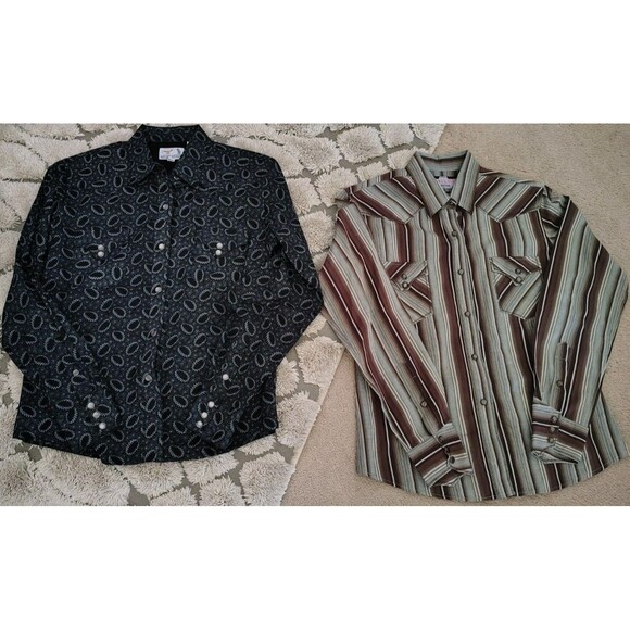 BROOKS & DUNN Other - 2 Western Cowboy Shirts Size M Pearl Snap Cotton Brooks & Dunn Panhandle Slim